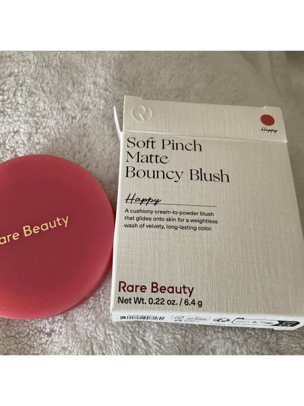 Rare Beauty Soft Pinch Matte Bouncy Blush Cream Powder (Happy) New In Box